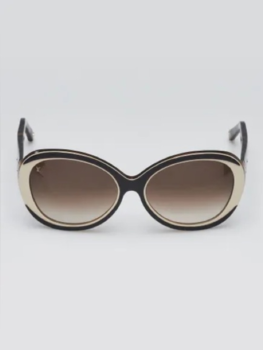 Louis Vuitton Cream and Brown Rounded Oversized Women's Sunglasses